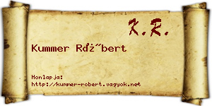 Kummer Róbert névjegykártya