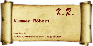 Kummer Róbert névjegykártya